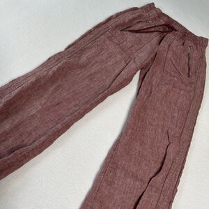 Athleta Women's Size 0 Cabo Linen Wide Leg Lightweight Pant Red 447244